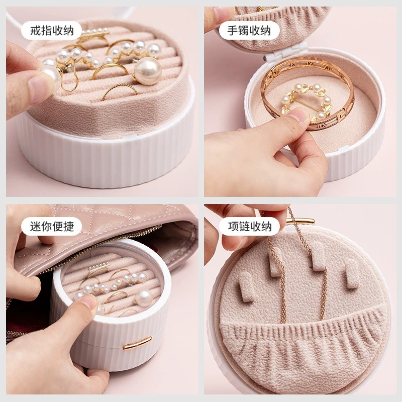 Macaron portable jewelry box bracelet necklace jewelry ring gift box earring accessories storage box