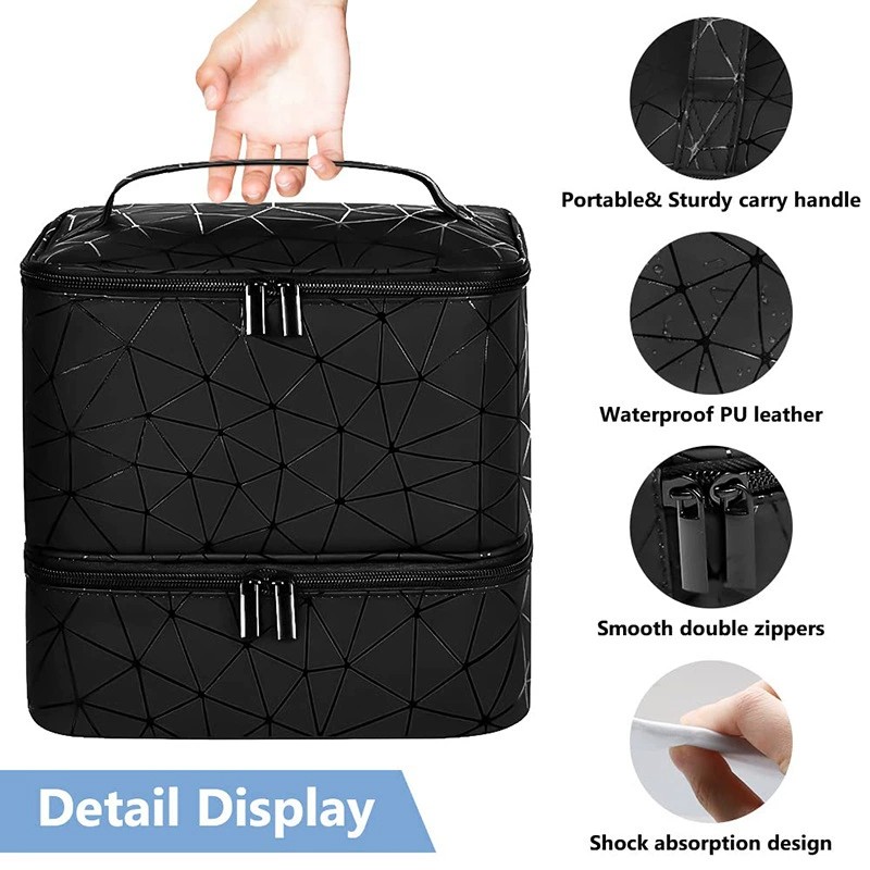 Nail polish storage bag manicure portable double layer heightened large capacity essential oil bag