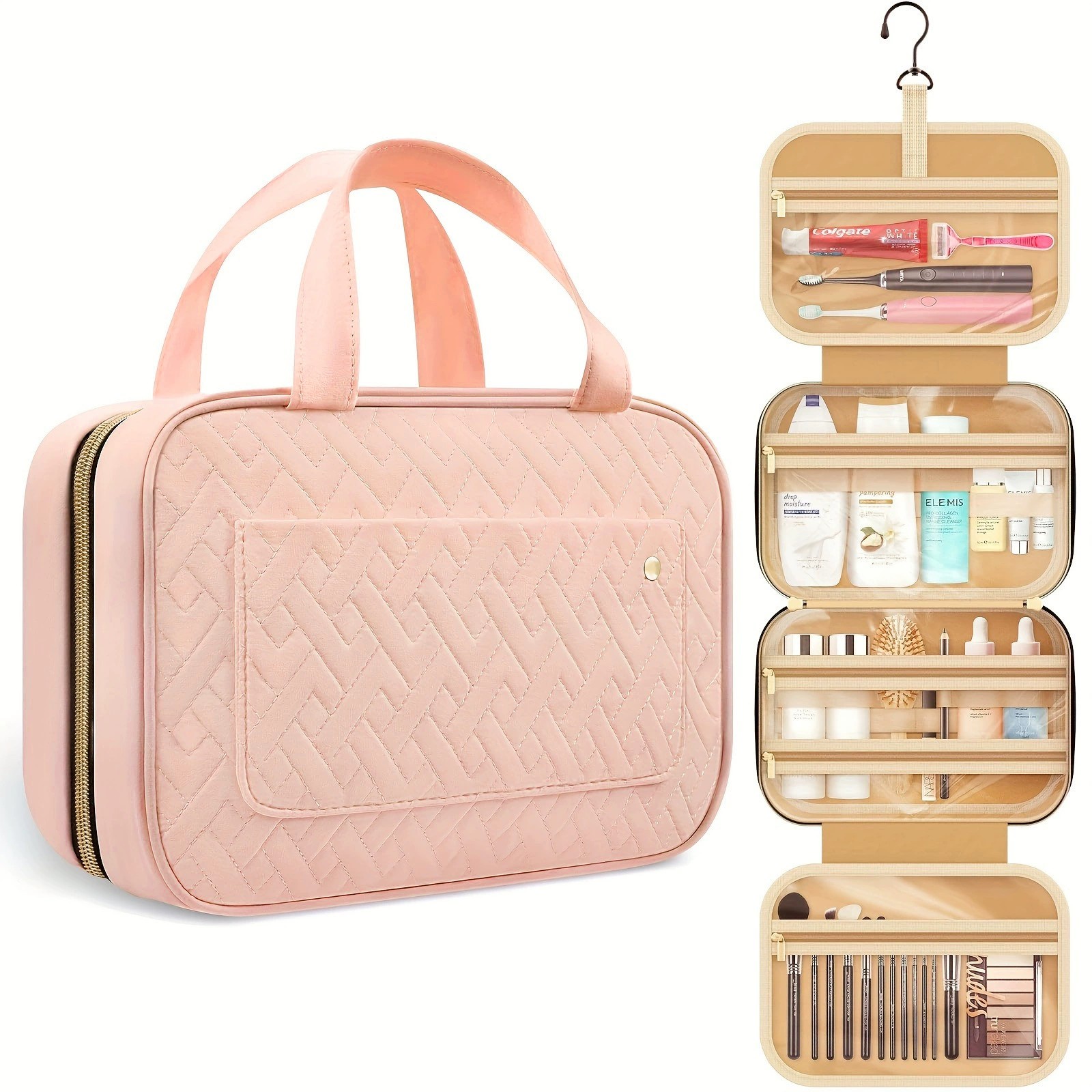 Travel toiletry bag with hook portable cosmetic bag travel ladies toiletry bag handbag